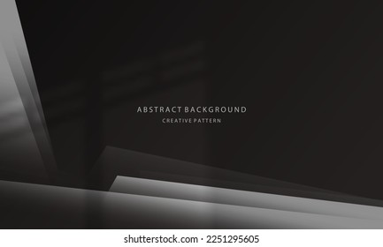 Abstract background Geometric liquid gradients of black color and gradient of dark ash and light ash with golden light on the back, for posters, banners, etc., EPS vector design copy space area 10