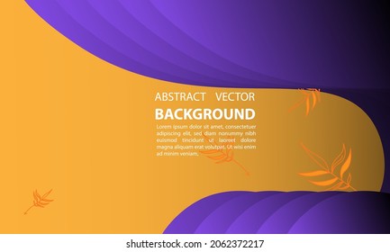 abstract background geometric liquid shaped waves gradient with floral theme with purple and orange gradient, for posters, banners, and others, vector design copy spacee area eps 10