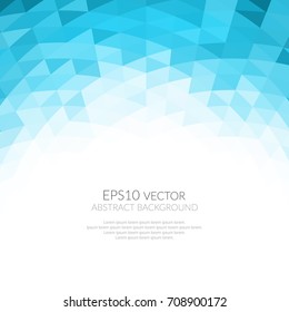 Abstract background of geometric low poly shapes. Shades of blue.