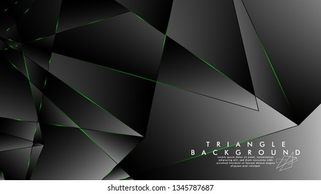 ABSTRACT BACKGROUND OF GEOMETRIC WITH luxurious polygon patterns and GREEN triangle lines