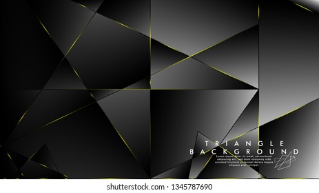 ABSTRACT BACKGROUND OF GEOMETRIC WITH luxurious polygon patterns and YELLOW triangle lines