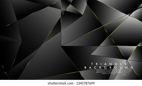 ABSTRACT BACKGROUND OF GEOMETRIC WITH luxurious polygon patterns and YELLOW triangle lines
