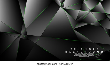 ABSTRACT BACKGROUND OF GEOMETRIC WITH luxurious polygon patterns and GREEN triangle lines