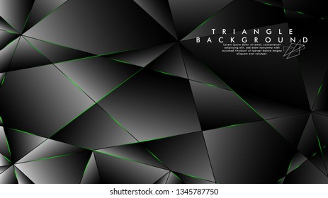 ABSTRACT BACKGROUND OF GEOMETRIC WITH luxurious polygon patterns and GREEN triangle lines