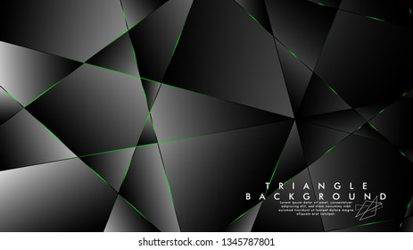 ABSTRACT BACKGROUND OF GEOMETRIC WITH luxurious polygon patterns and GREEN triangle lines