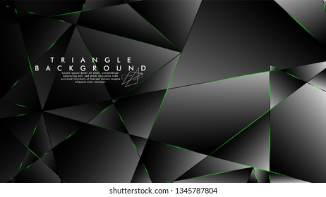 ABSTRACT BACKGROUND OF GEOMETRIC WITH luxurious polygon patterns and GREEN triangle lines