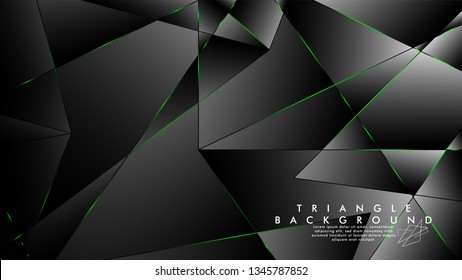ABSTRACT BACKGROUND OF GEOMETRIC WITH luxurious polygon patterns and GREEN triangle lines