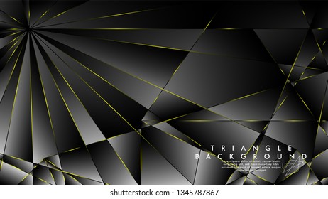 ABSTRACT BACKGROUND OF GEOMETRIC WITH luxurious polygon patterns and YELLOW triangle lines