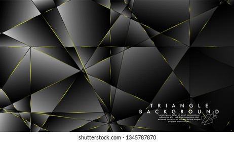 ABSTRACT BACKGROUND OF GEOMETRIC WITH luxurious polygon patterns and YELLOW triangle lines