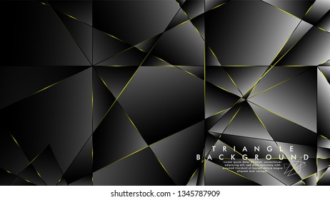 ABSTRACT BACKGROUND OF GEOMETRIC WITH luxurious polygon patterns and YELLOW triangle lines