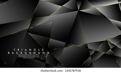 ABSTRACT BACKGROUND OF GEOMETRIC WITH luxurious polygon patterns and YELLOW triangle lines