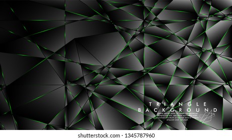 ABSTRACT BACKGROUND OF GEOMETRIC WITH luxurious polygon patterns and GREEN triangle lines