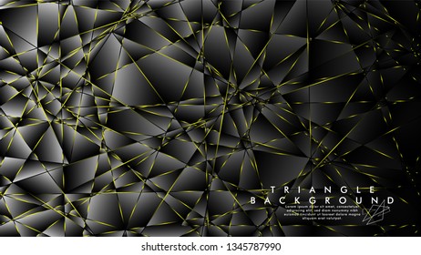 ABSTRACT BACKGROUND OF GEOMETRIC WITH luxurious polygon patterns and YELLOW triangle lines