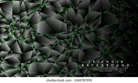 ABSTRACT BACKGROUND OF GEOMETRIC WITH luxurious polygon patterns and GREEN triangle lines