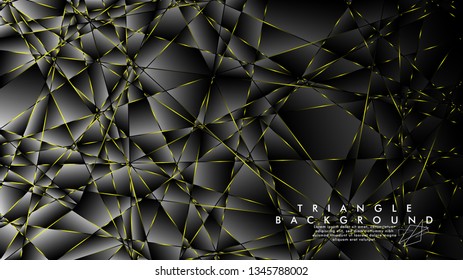 ABSTRACT BACKGROUND OF GEOMETRIC WITH luxurious polygon patterns and YELLOW triangle lines
