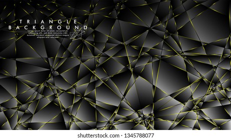 ABSTRACT BACKGROUND OF GEOMETRIC WITH luxurious polygon patterns and YELLOW triangle lines