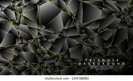 ABSTRACT BACKGROUND OF GEOMETRIC WITH luxurious polygon patterns and YELLOW triangle lines