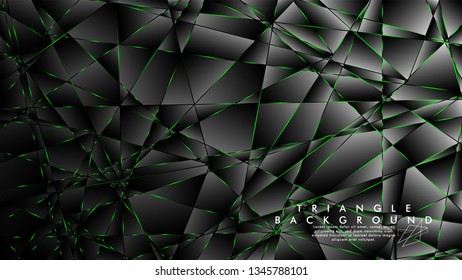 ABSTRACT BACKGROUND OF GEOMETRIC WITH luxurious polygon patterns and GREEN triangle lines
