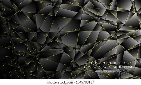 ABSTRACT BACKGROUND OF GEOMETRIC WITH luxurious polygon patterns and YELLOW triangle lines