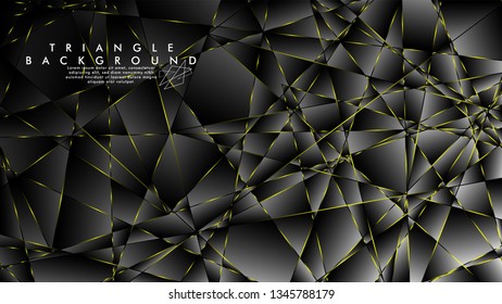 ABSTRACT BACKGROUND OF GEOMETRIC WITH luxurious polygon patterns and YELLOW triangle lines