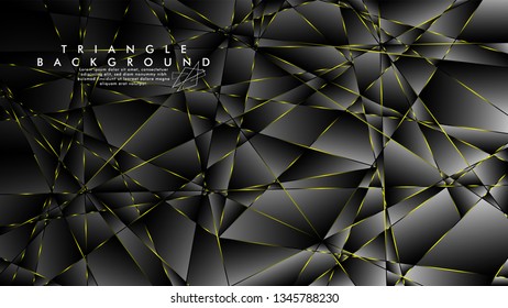 ABSTRACT BACKGROUND OF GEOMETRIC WITH luxurious polygon patterns and YELLOW triangle lines