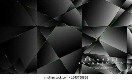 ABSTRACT BACKGROUND OF GEOMETRIC WITH luxurious polygon patterns and GREEN triangle lines