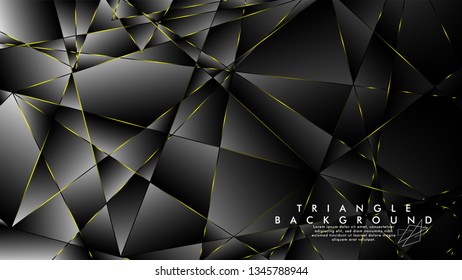 ABSTRACT BACKGROUND OF GEOMETRIC WITH luxurious polygon patterns and YELLOW triangle lines