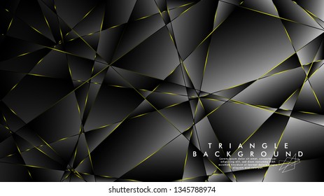 ABSTRACT BACKGROUND OF GEOMETRIC WITH luxurious polygon patterns and YELLOW triangle lines