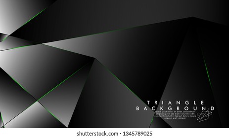 ABSTRACT BACKGROUND OF GEOMETRIC WITH luxurious polygon patterns and GREEN triangle lines