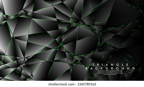 ABSTRACT BACKGROUND OF GEOMETRIC WITH luxurious polygon patterns and GREEN triangle lines