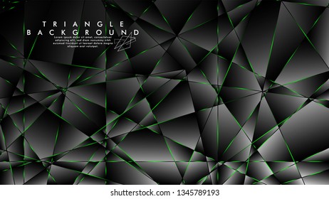 ABSTRACT BACKGROUND OF GEOMETRIC WITH luxurious polygon patterns and GREEN triangle lines