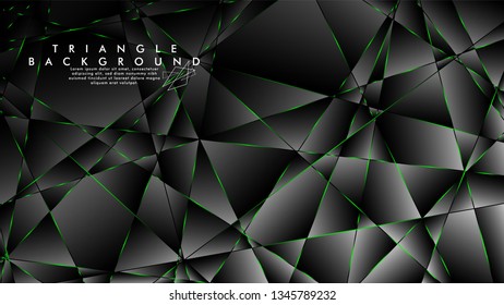 ABSTRACT BACKGROUND OF GEOMETRIC WITH luxurious polygon patterns and GREEN triangle lines