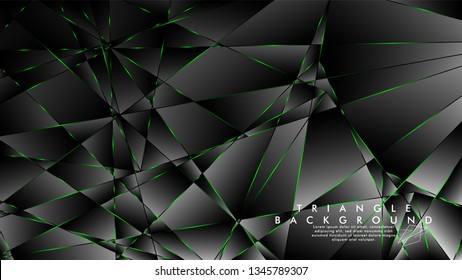 ABSTRACT BACKGROUND OF GEOMETRIC WITH luxurious polygon patterns and GREEN triangle lines