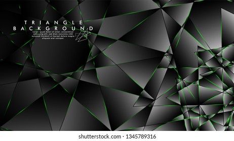 ABSTRACT BACKGROUND OF GEOMETRIC WITH luxurious polygon patterns and GREEN triangle lines