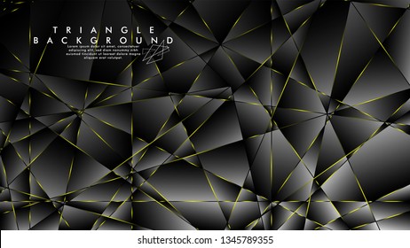 ABSTRACT BACKGROUND OF GEOMETRIC WITH luxurious polygon patterns and YELLOW triangle lines