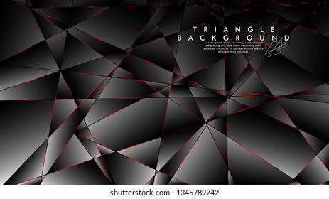 ABSTRACT BACKGROUND OF GEOMETRIC WITH luxurious polygon patterns and RED triangle lines
