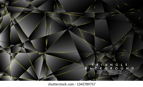ABSTRACT BACKGROUND OF GEOMETRIC WITH luxurious polygon patterns and YELLOW triangle lines
