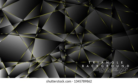 ABSTRACT BACKGROUND OF GEOMETRIC WITH luxurious polygon patterns and YELLOW triangle lines