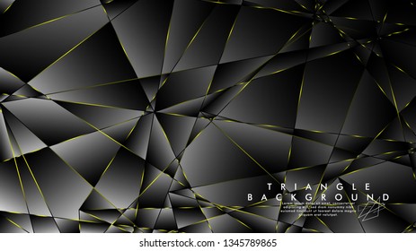 ABSTRACT BACKGROUND OF GEOMETRIC WITH luxurious polygon patterns and YELLOW triangle lines