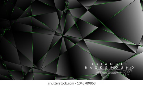 ABSTRACT BACKGROUND OF GEOMETRIC WITH luxurious polygon patterns and GREEN triangle lines