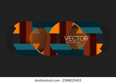 Abstract background, geometric minimal round shapes and circles composition