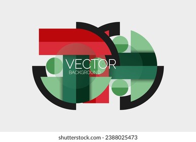 Abstract background, geometric minimal round shapes and circles composition