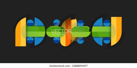 Abstract background, geometric minimal round shapes and circles composition