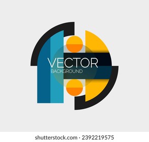 Abstract background, geometric minimal round shapes and circles composition