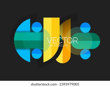Abstract background, geometric minimal round shapes and circles composition