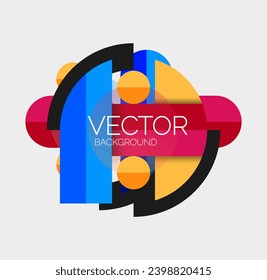 Abstract background, geometric minimal round shapes and circles composition