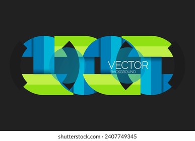 Abstract background, geometric minimal round shapes and circles composition