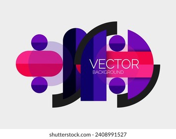 Abstract background, geometric minimal round shapes and circles composition