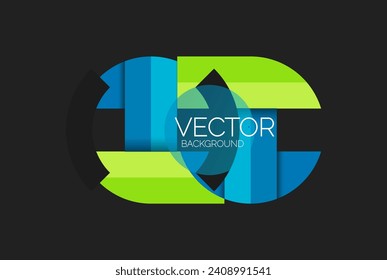 Abstract background, geometric minimal round shapes and circles composition