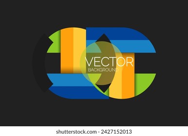 Abstract background, geometric minimal round shapes and circles composition